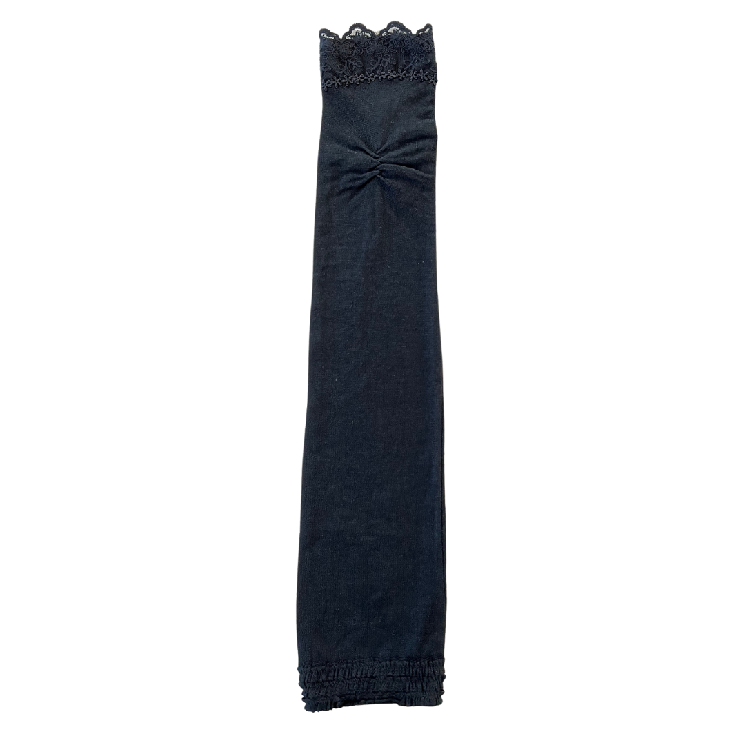 3-tier ruffled hem UV arm cover gloves long size