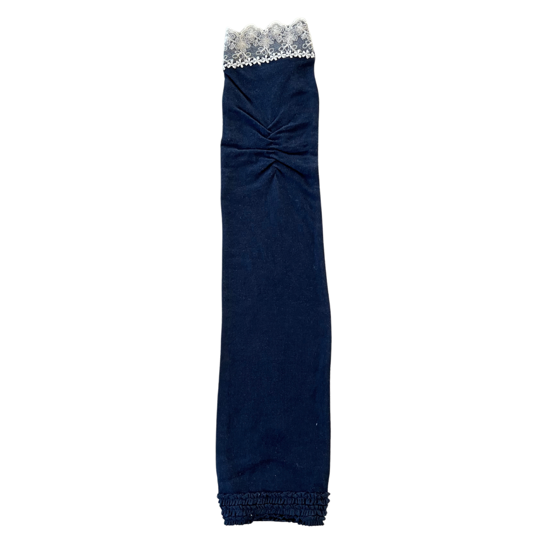 3-tier ruffled hem UV arm cover gloves long size