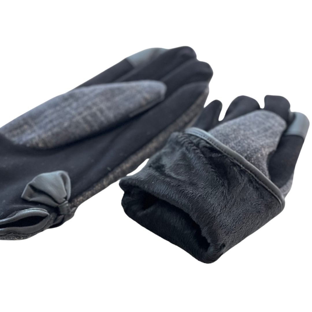 T204 タータンチェックリボン手袋