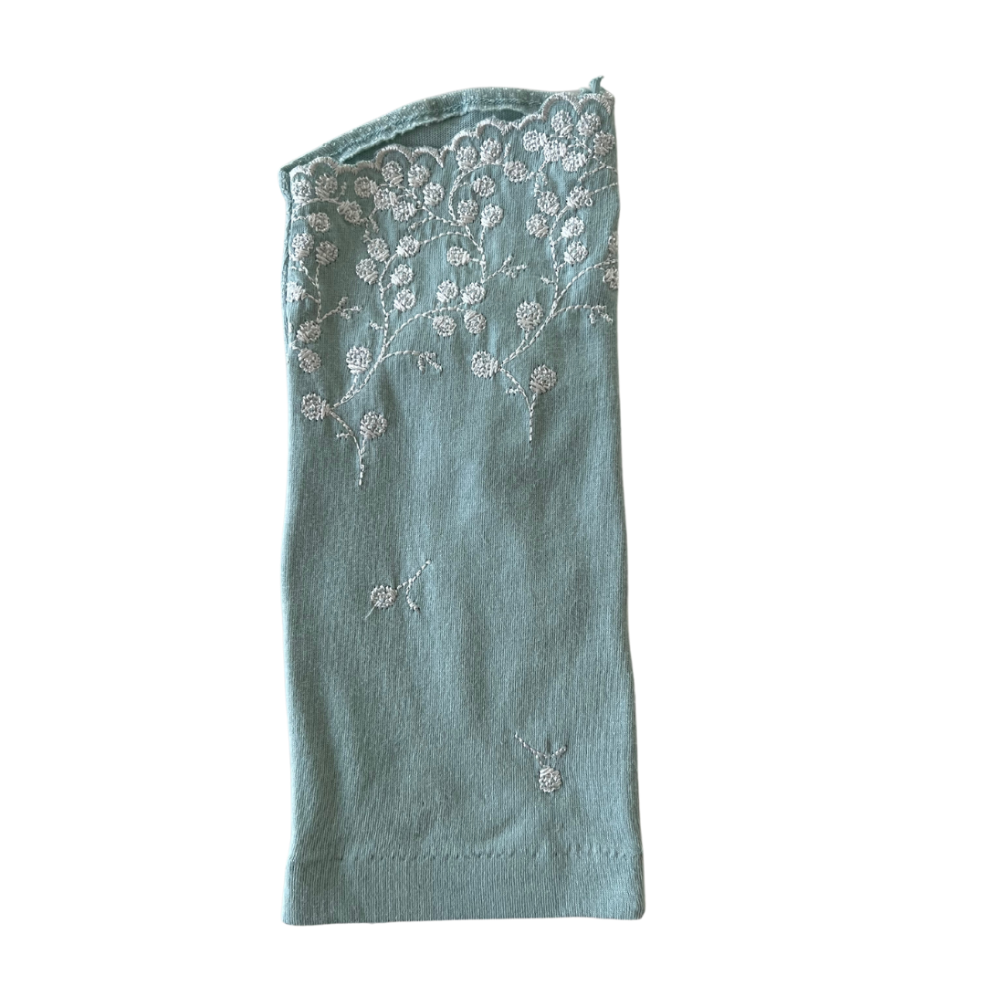 Fingertip flower embroidery UV arm cover gloves short size