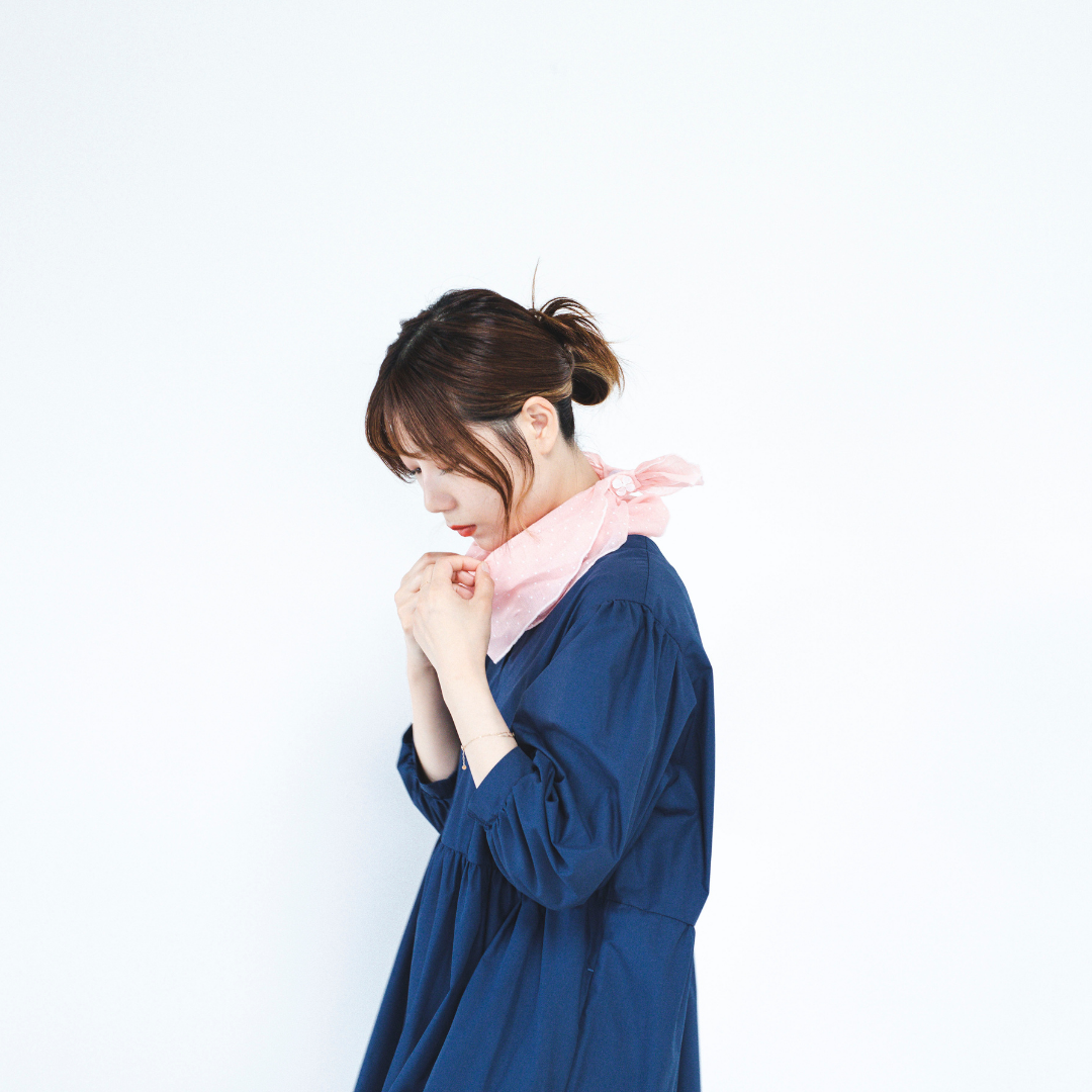 W005 シフォンドット ワンタッチスカーフ