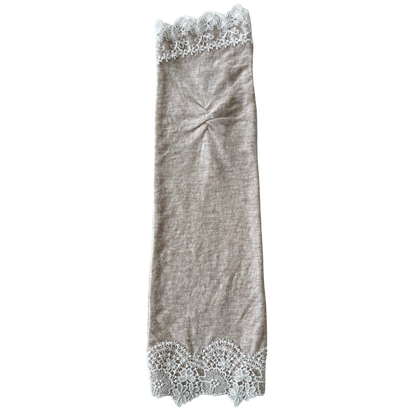 Top and bottom lace semi-long UV arm cover gloves semi-long size