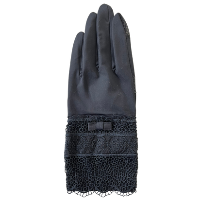 Cold feeling antibacterial hem chemical lace five finger UV arm cover gloves short size