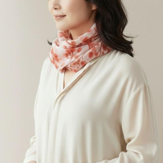 W021　水墨デザイン　ワンタッチスカーフ