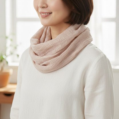 sheer check one-touch scarf