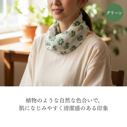 W002　フラワー　ワンタッチスカーフ