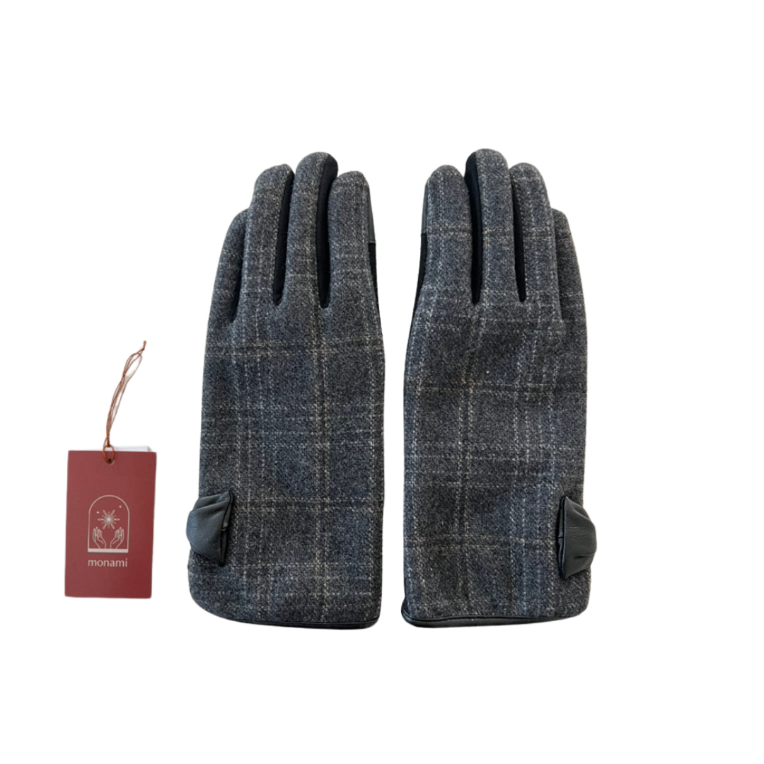 tartan plaid ribbon gloves