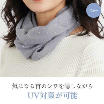 W005　シフォンドット ワンタッチスカーフ