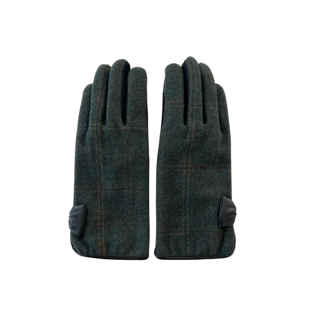 tartan plaid ribbon gloves