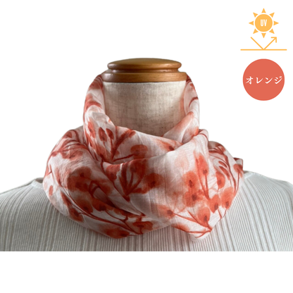 W021　水墨デザイン　ワンタッチスカーフ