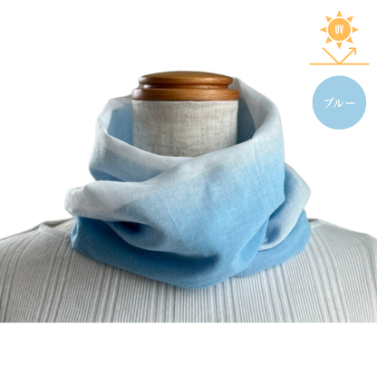 W020　手染め風ガーゼ　ワンタッチスカーフ