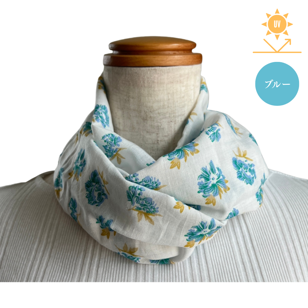 W002　フラワー　ワンタッチスカーフ