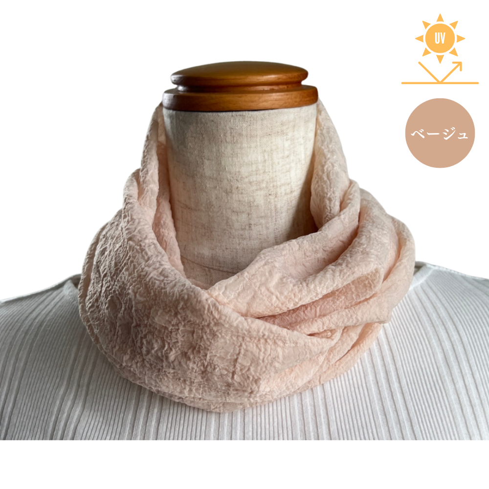 sheer check one-touch scarf