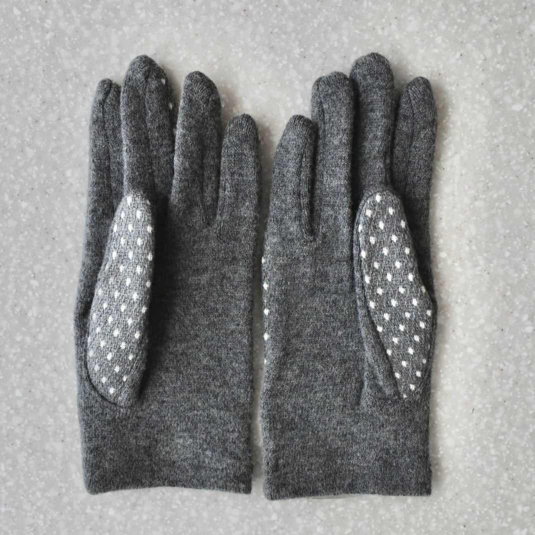 dot leather ribbon gloves