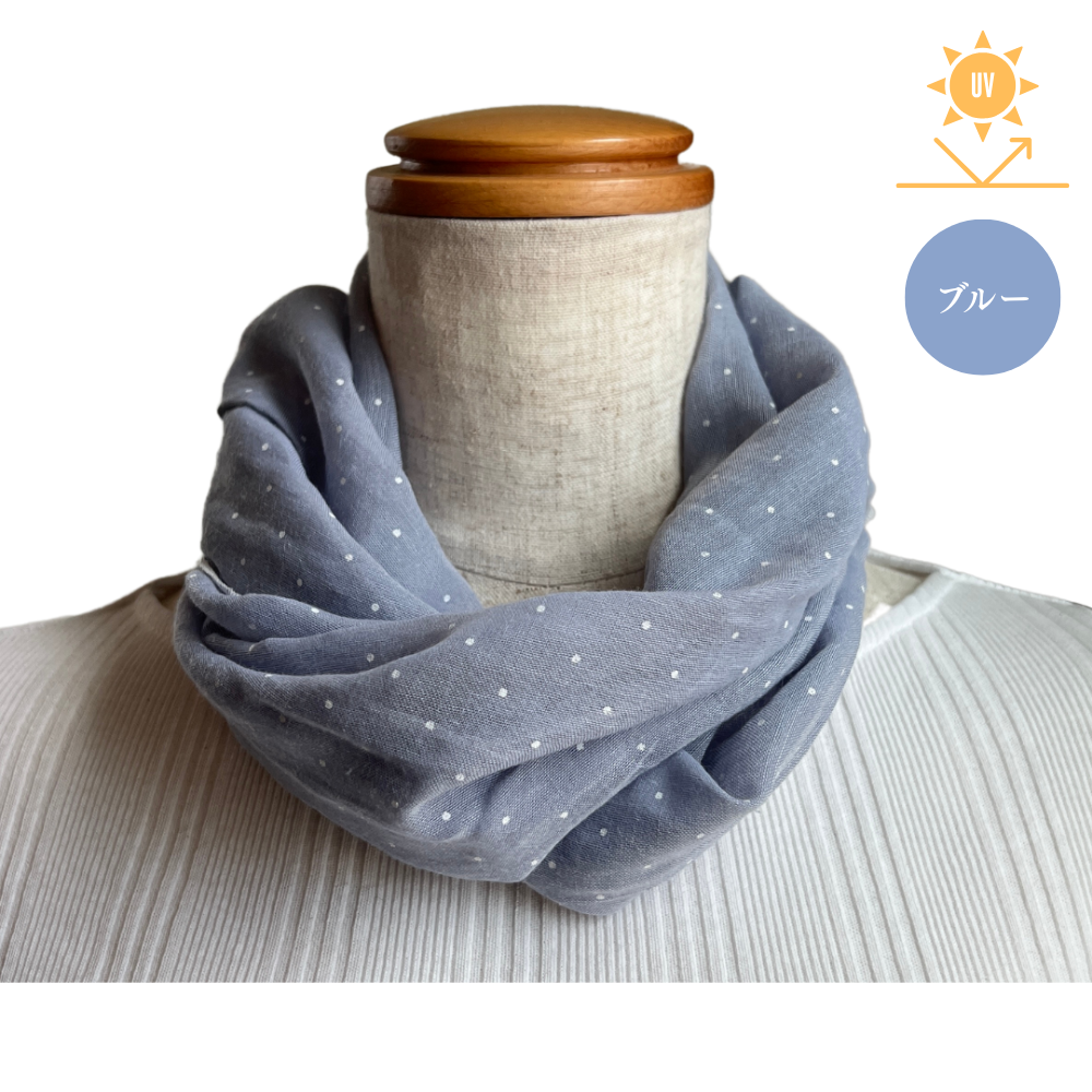 W005　シフォンドット ワンタッチスカーフ