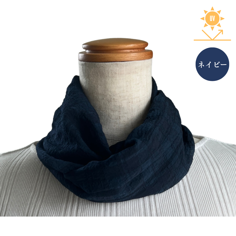 sheer check one-touch scarf