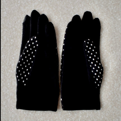 dot leather ribbon gloves