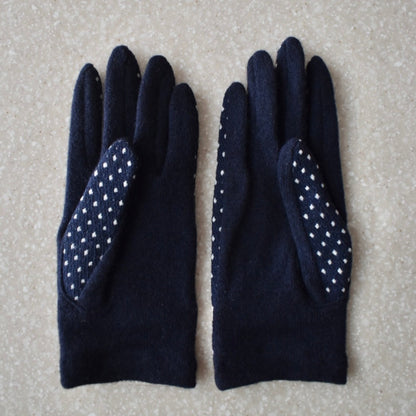 dot leather ribbon gloves