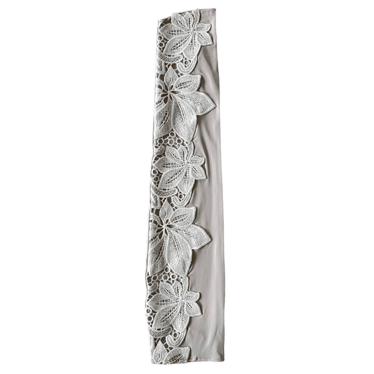 L009  冷感抗菌ボタニカルレース　UVアームカバー手袋　ロングサイズ