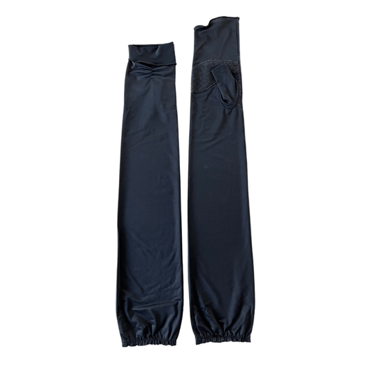 L032  冷感抗菌ベーシックフリル　UVアームカバー手袋　ロングサイズ