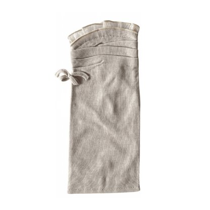 S054  シルクギャザーリボン　UVアームカバー手袋　ショートサイズ