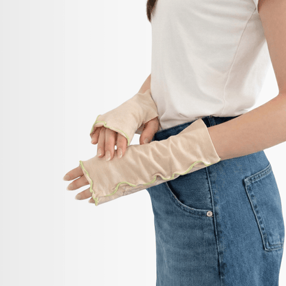 S058  バイカラーメロー　UVアームカバー　ショートサイズ