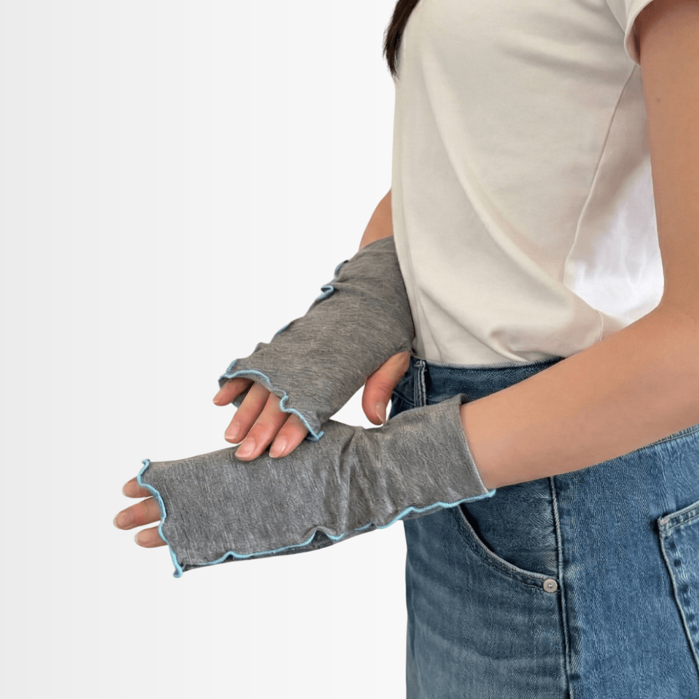 S058  バイカラーメロー　UVアームカバー　ショートサイズ