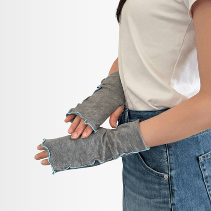 S058  バイカラーメロー　UVアームカバー　ショートサイズ